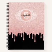 Carnet Parties scintillant à goutte rose Girly Artist Ske (Devant)