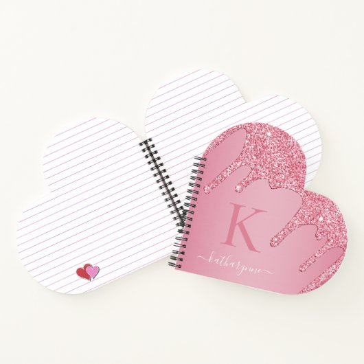 Carnet Parties scintillant à gouttes rose vif pour filles (Intérieur)