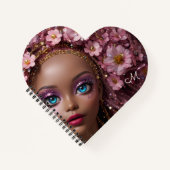 Carnet Parties scintillant à poupée mousseuse et fleurs (Devant)