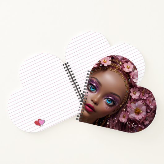 Carnet Parties scintillant à poupée mousseuse et fleurs (Intérieur)