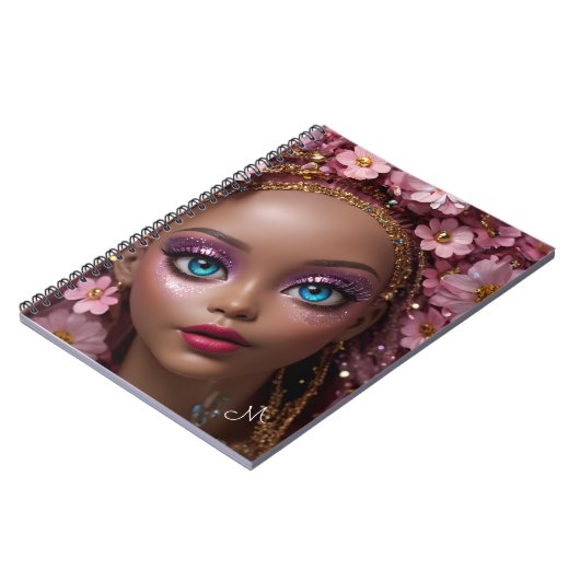 Carnet Parties scintillant à poupée mousseuse et fleurs (Côté gauche)