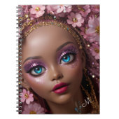 Carnet Parties scintillant à poupée mousseuse et fleurs (Devant)