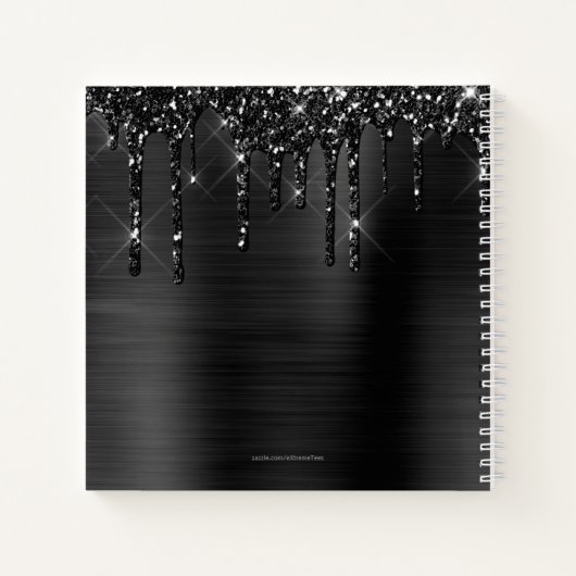 Carnet Parties scintillant à séchage noir chic croquis en (Dos)