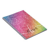 Carnet Parties scintillant arc-en-ciel de fille Monogramm (Côté Droit)
