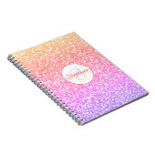 Carnet Parties scintillant arc-en-ciel mou Nom monogramme (Côté Droit)