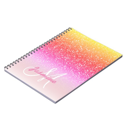 Carnet Parties scintillant arc-en-ciel personnalisée pour (Côté gauche)