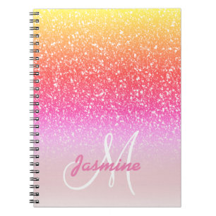 Carnet Parties scintillant arc-en-ciel personnalisée pour