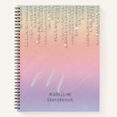 Carnet Parties scintillant arc-en-ciel Rhinestones Monogr (Devant)