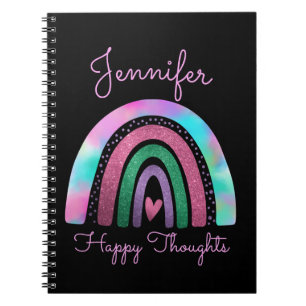 Carnet Parties scintillant arc-en-ciel rose et filles du