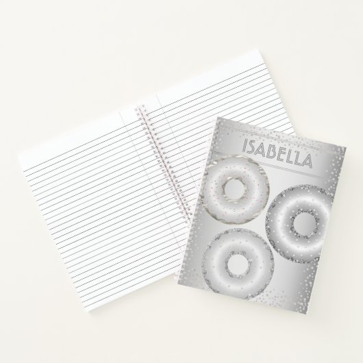Carnet Parties scintillant argent beignets nom moderne te (Intérieur)