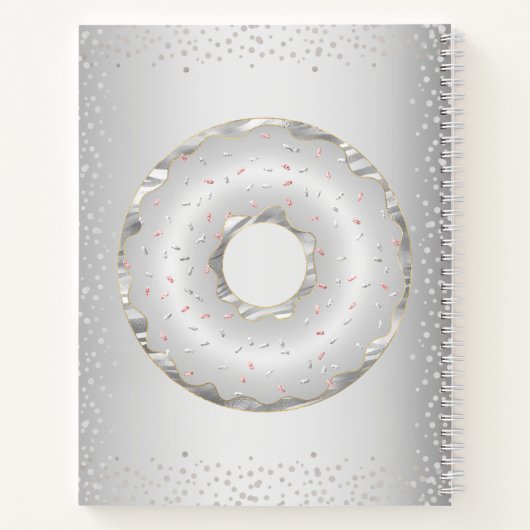 Carnet Parties scintillant argent beignets nom moderne te (Dos)