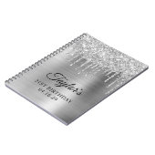 Carnet Parties scintillant argent gouttes Metallic 21ème (Côté gauche)