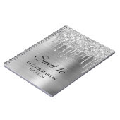 Carnet Parties scintillant argent gouttes Metallic Sweet (Côté gauche)