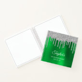Carnet Parties scintillant argent gouttes vert 30e annive (Intérieur)