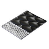 Carnet parties scintillant argent noir monogramme (Côté gauche)