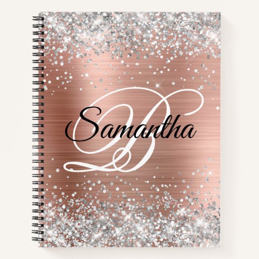 Carnet Parties scintillant argent Rose or huile Fancy Mon (Devant)