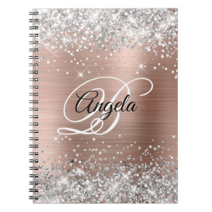 Carnet Parties scintillant argent Rose or métal fantaisie