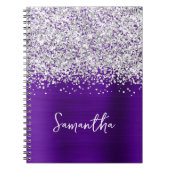 Carnet Parties scintillant argentée Indigo violet Glam No (Devant)