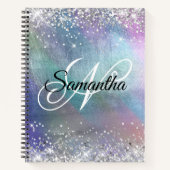 Carnet Parties scintillant argentée Iridescente Huile fan (Devant)