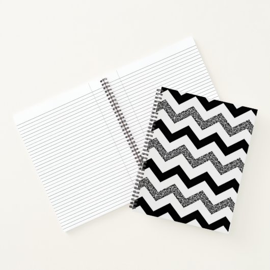 Carnet Parties scintillant blanche Chevron Spiral Noteboo (Intérieur)