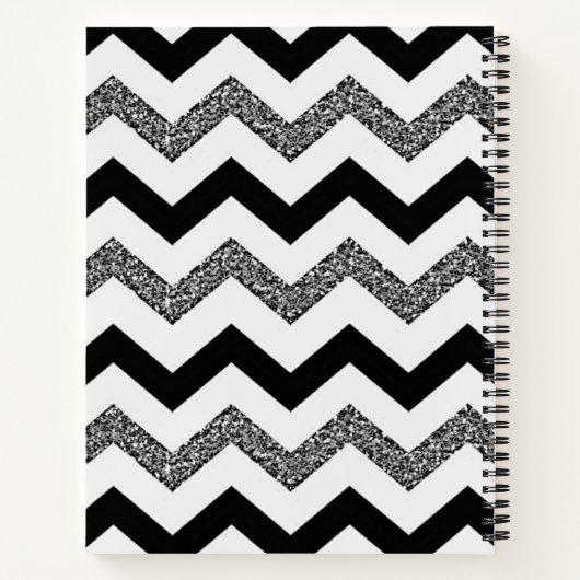 Carnet Parties scintillant blanche Chevron Spiral Noteboo (Dos)