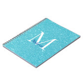 Carnet Parties scintillant bleu monogramme (Côté gauche)