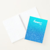 Carnet Parties scintillant Bleue Aqua Ombre Gauche (Intérieur)