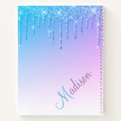Carnet Parties scintillant Bleue Ombré Glam Étincelles No (Dos)
