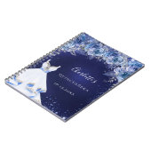 Carnet Parties scintillant bleue Quinceanera robe fleurie (Côté gauche)