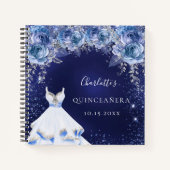 Carnet Parties scintillant bleue Quinceanera robe fleurie (Devant)