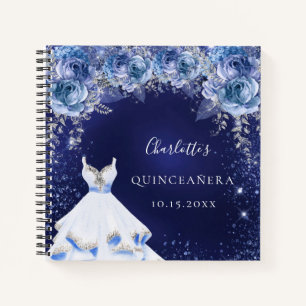 Carnet Parties scintillant bleue Quinceanera robe fleurie