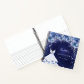 Carnet Parties scintillant bleue Quinceanera robe fleurie (Intérieur)