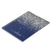 Carnet Parties scintillant bleue Silver Navy Girl Monogra (Côté gauche)