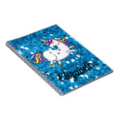 Carnet Parties scintillant bleue Unicorn (Côté Droit)