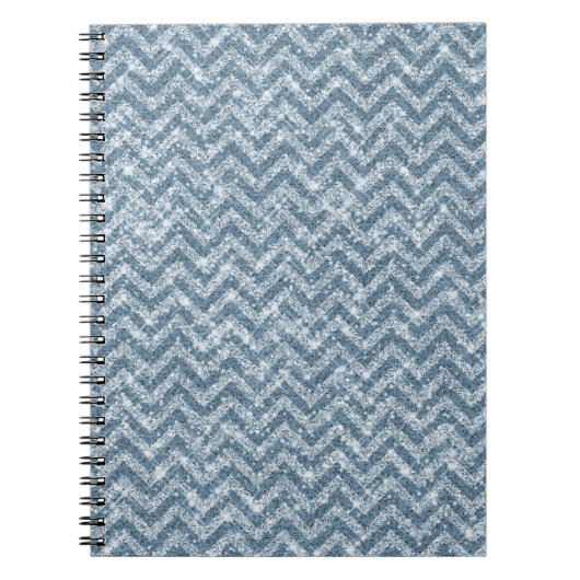 Carnet Parties scintillant Blue Faux Sparkle Chevron (Devant)