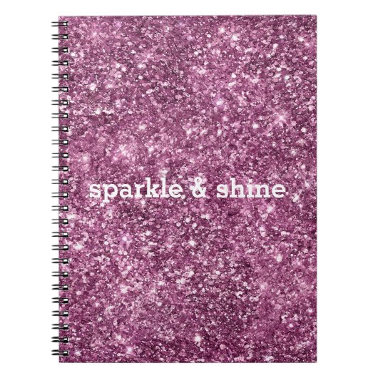 Carnet Parties scintillant Bokeh rose (Devant)