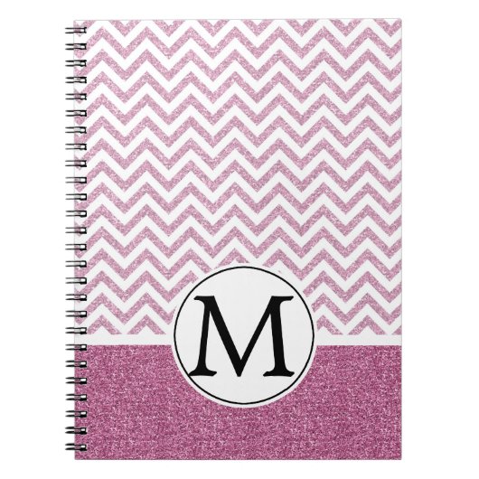 Carnet Parties scintillant Chevron de Glam Faux rose (Devant)