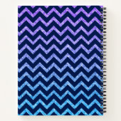 Carnet Parties scintillant colorée Blue Chevron Motif (Dos)