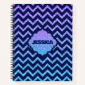 Carnet Parties scintillant colorée Blue Chevron Motif (Devant)