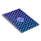 Carnet Parties scintillant colorée Blue Chevron Zigzag Mo (Côté Droit)