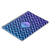 Carnet Parties scintillant colorée Blue Chevron Zigzag Mo (Côté gauche)