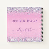 Carnet Parties scintillant Confetti Pink Monogramme Esqui (Dos)