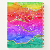 Carnet Parties scintillant d'aquarelle de couleur multico (Dos)