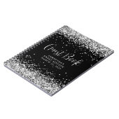 Carnet Parties scintillant d'argent Black Sweet 16 Annive (Côté gauche)