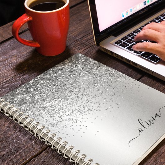 Carnet Parties scintillant d'argent étincelle Glam métal