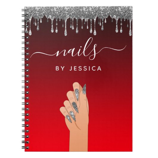 Carnet Parties scintillant d'argent goutte à goutte Glam  (Devant)