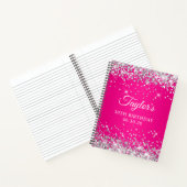 Carnet Parties scintillant d'argent Hot Pink Ombre 50e an (Intérieur)