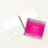 Carnet Parties scintillant d'argent Hot Pink Ombre 50e an (Intérieur)
