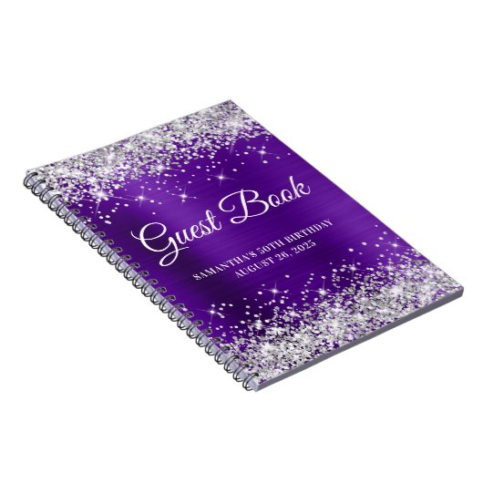 Carnet Parties scintillant d'argent Indigo violet 50e ann (Côté Droit)