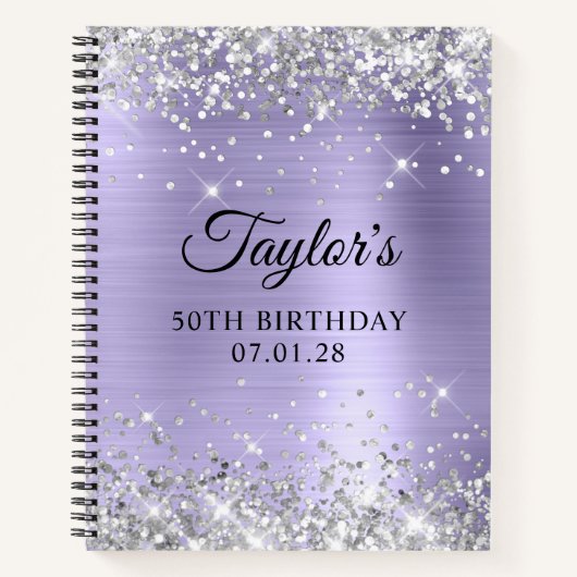 Carnet Parties scintillant d'argent Pale Lavender 50e ann (Devant)